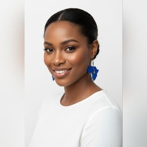 Stylish Blue Continent Earrings